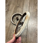 Antique Vintage Baby Buggy Carriage Hard White Rubber Wheels Tires 7.5" Dia