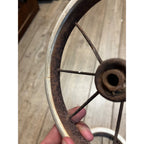 Antique Vintage Baby Buggy Carriage Hard White Rubber Wheels Tires 7.5" Dia