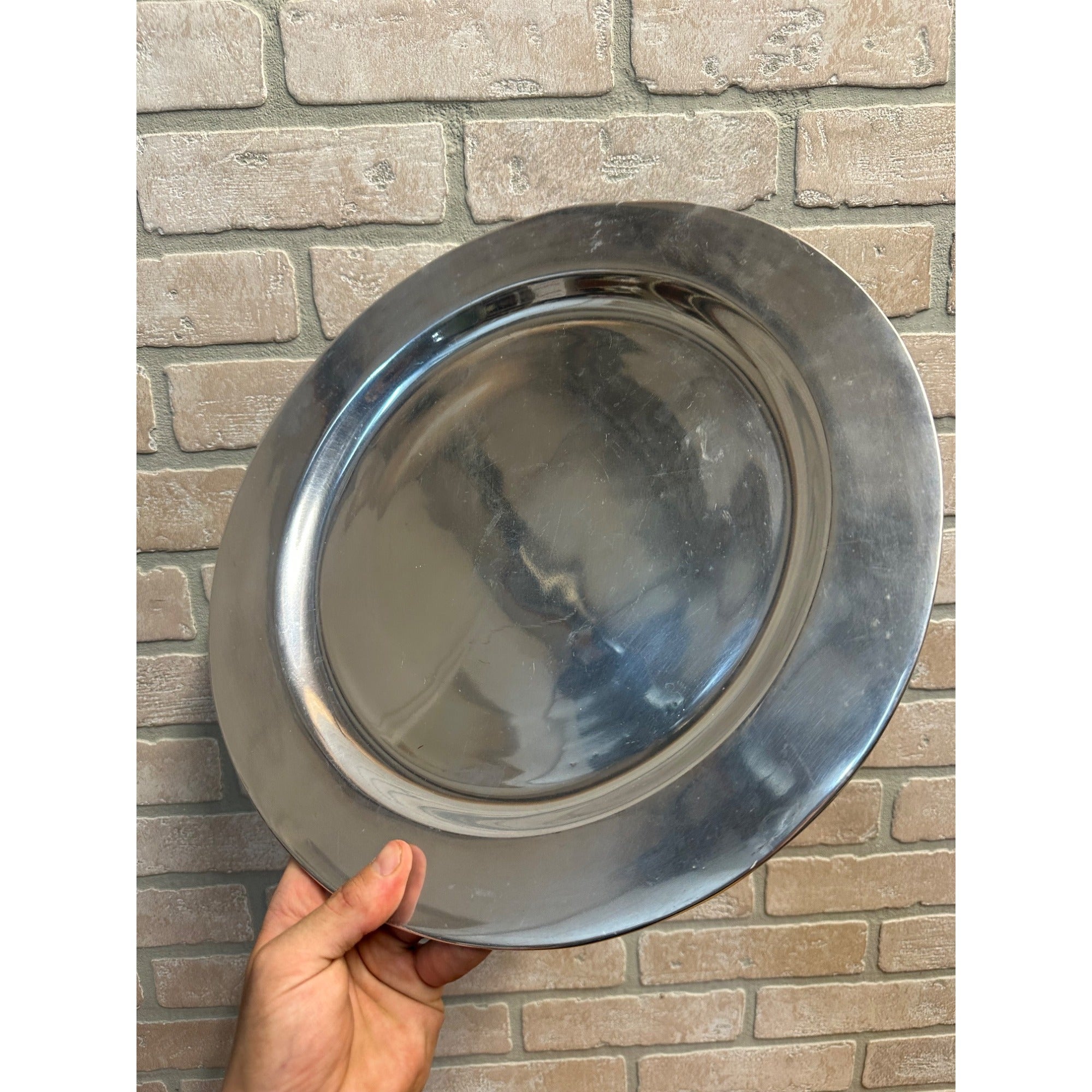 Vintage Wilton Pewter Serving Tray Platter 14.25" Round PA