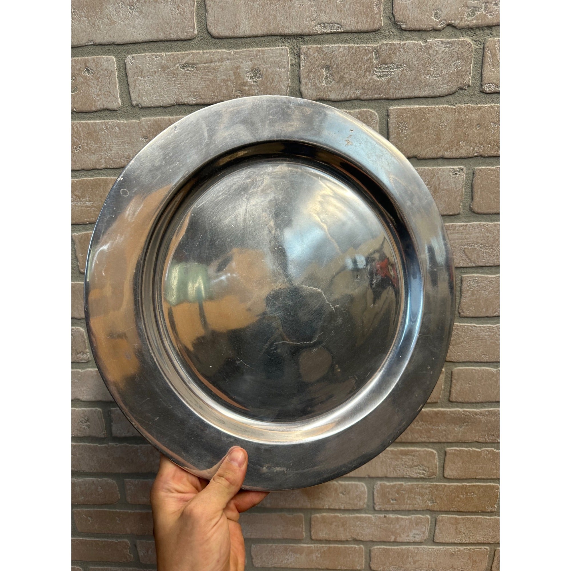 Vintage Wilton Pewter Serving Tray Platter 14.25" Round PA