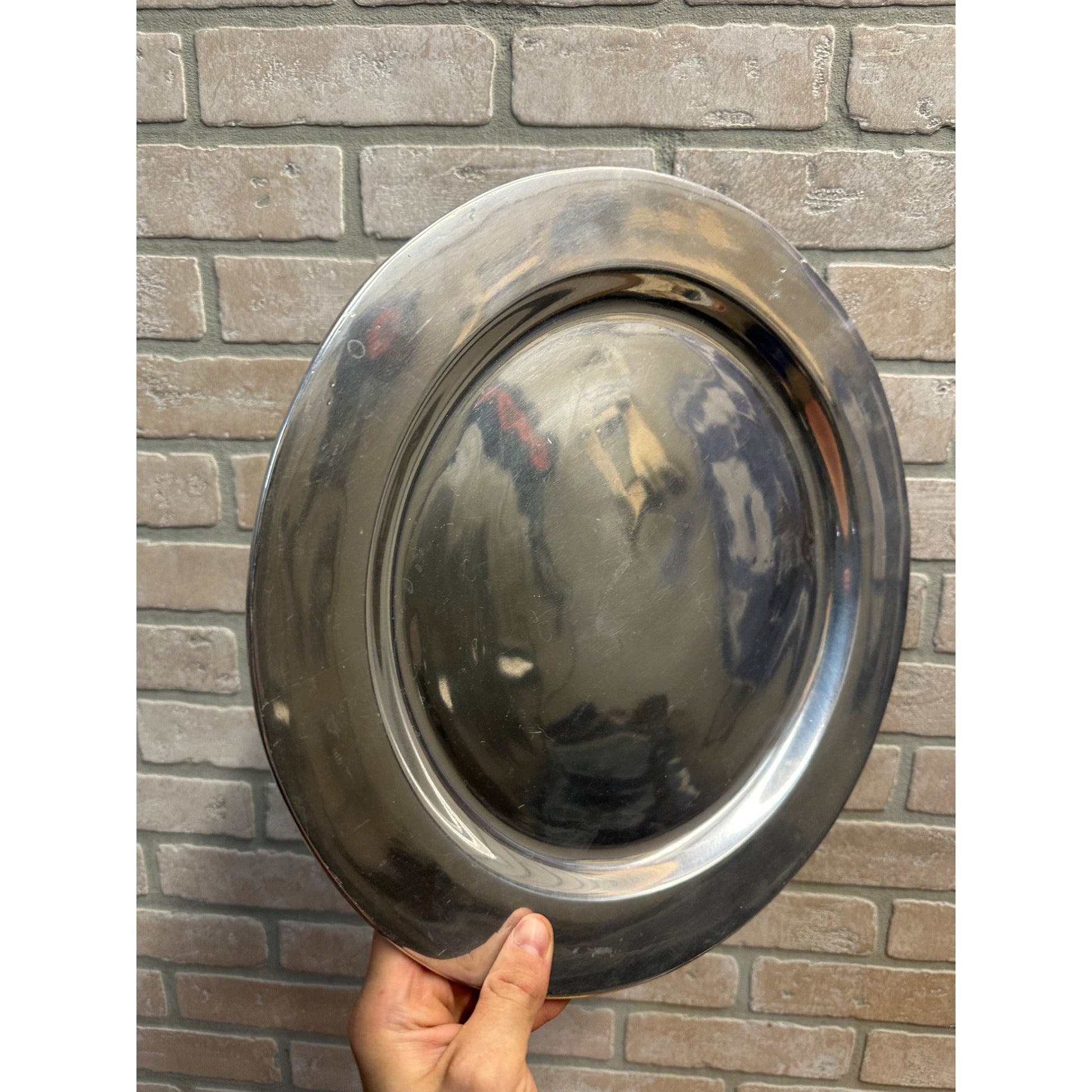Vintage Wilton Pewter Serving Tray Platter 14.25" Round PA