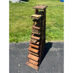 Antique 1900s Country Store Paper Bag Holder Rack General Store 12-Tier Shelf