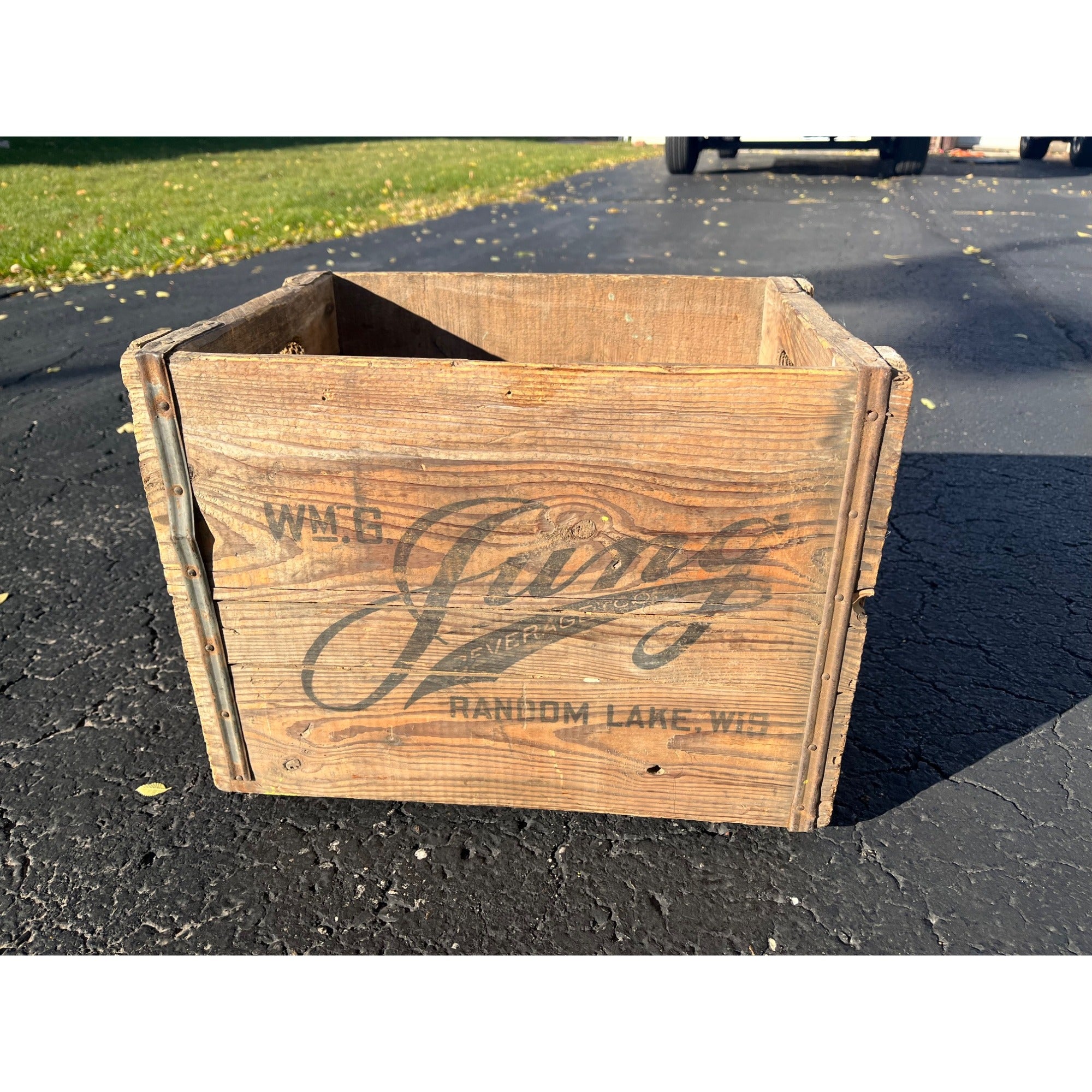 Vintage Wooden Crate Jung Beverages Random Lake Wisconsin Beer Brewing