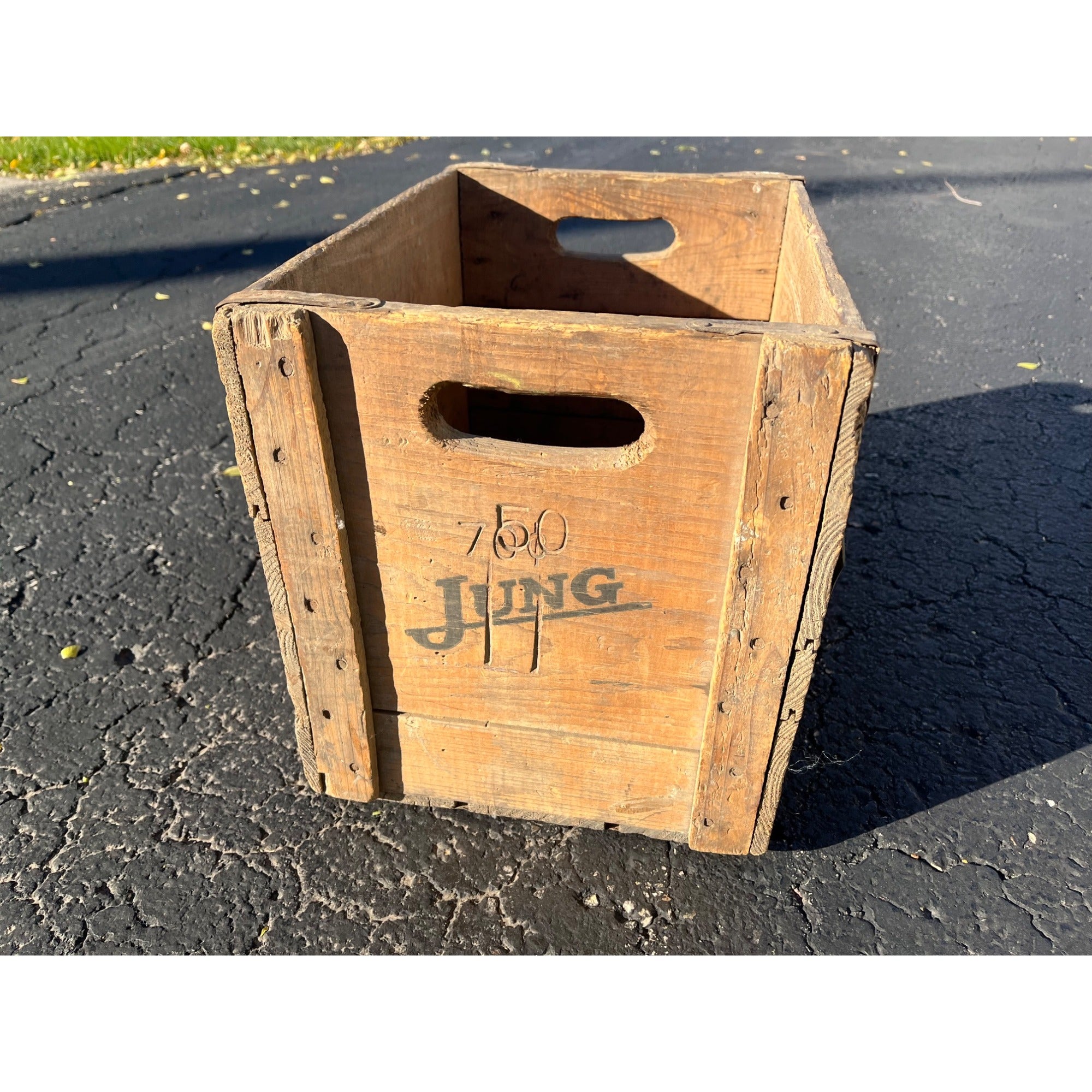 Vintage Wooden Crate Jung Beverages Random Lake Wisconsin Beer Brewing