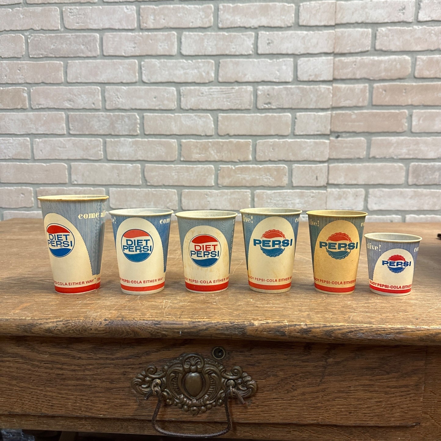 Vintage Diet Pepsi 12oz Come Alive Soda Promo Wax Paper Cup Pepsi Cola