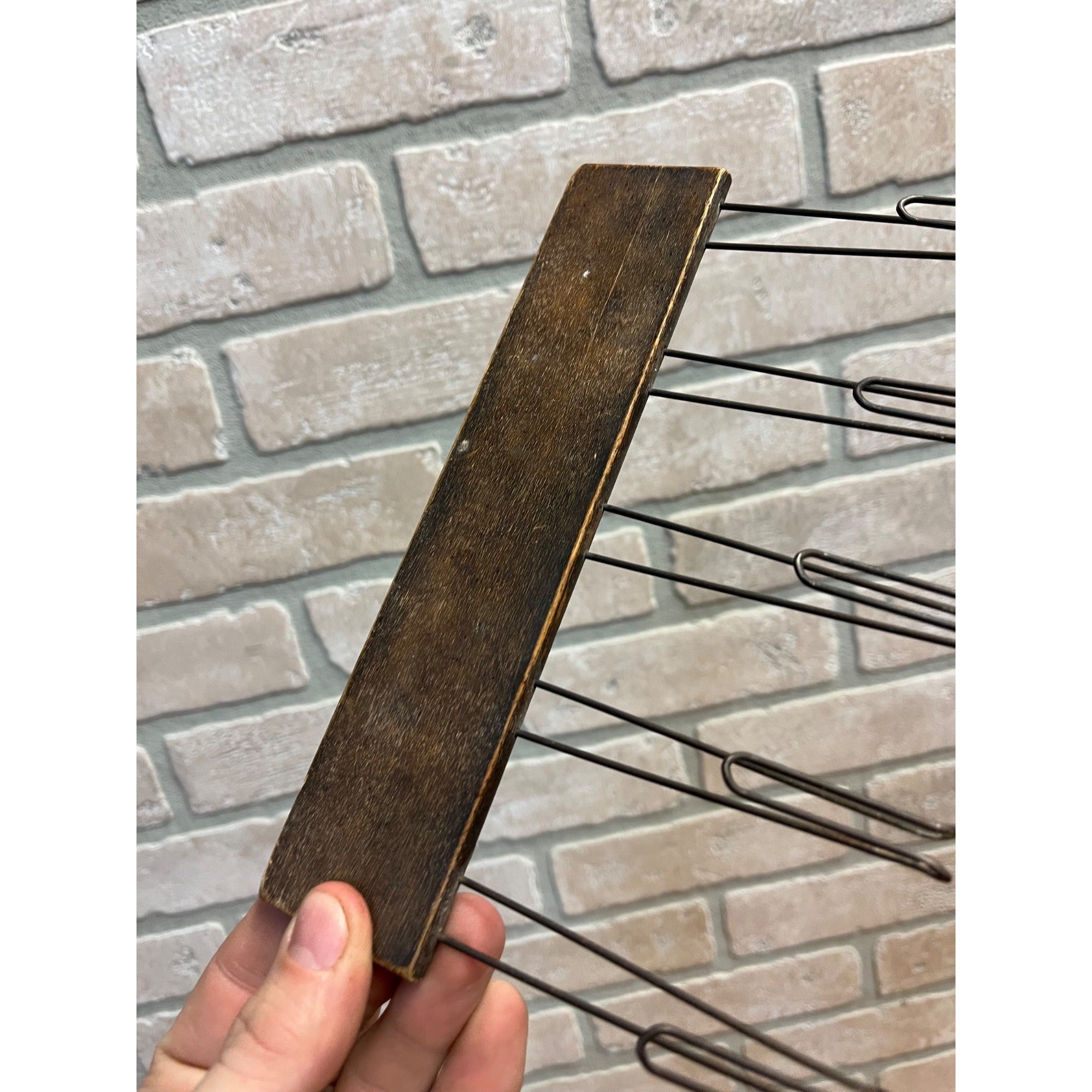 Vintage Blackboard Chalk Holder Wood Wire School Music Teacher Tool 4 Lines