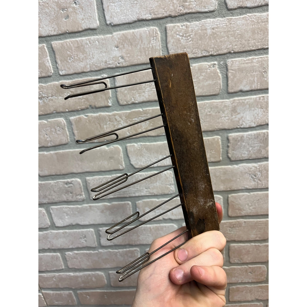 Vintage Blackboard Chalk Holder Wood Wire School Music Teacher Tool 4 Lines