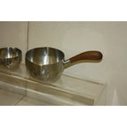 Vintage 1960s MCM Lundtofte Denmark Stainless Steel Rosewood Sauce Warmer Pans