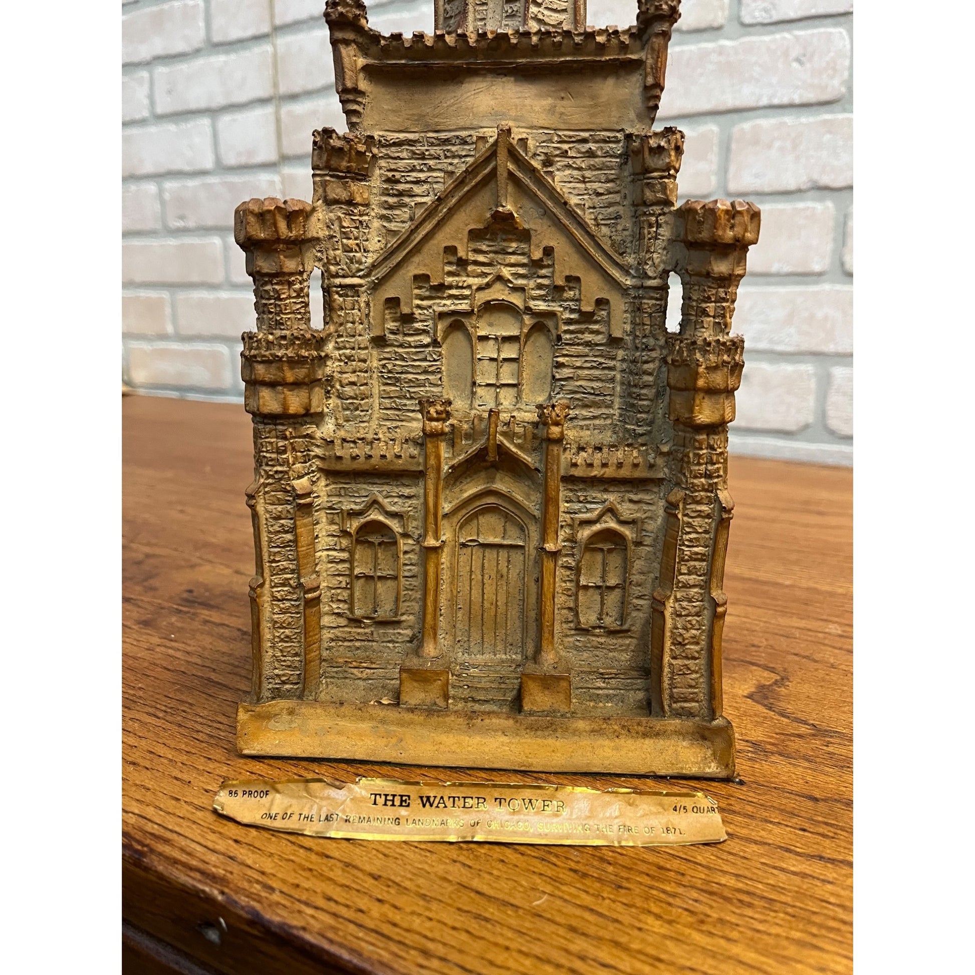 Vintage Double Springs Chicago Water Tower Whiskey Bourbon Decanter 16" EMPTY