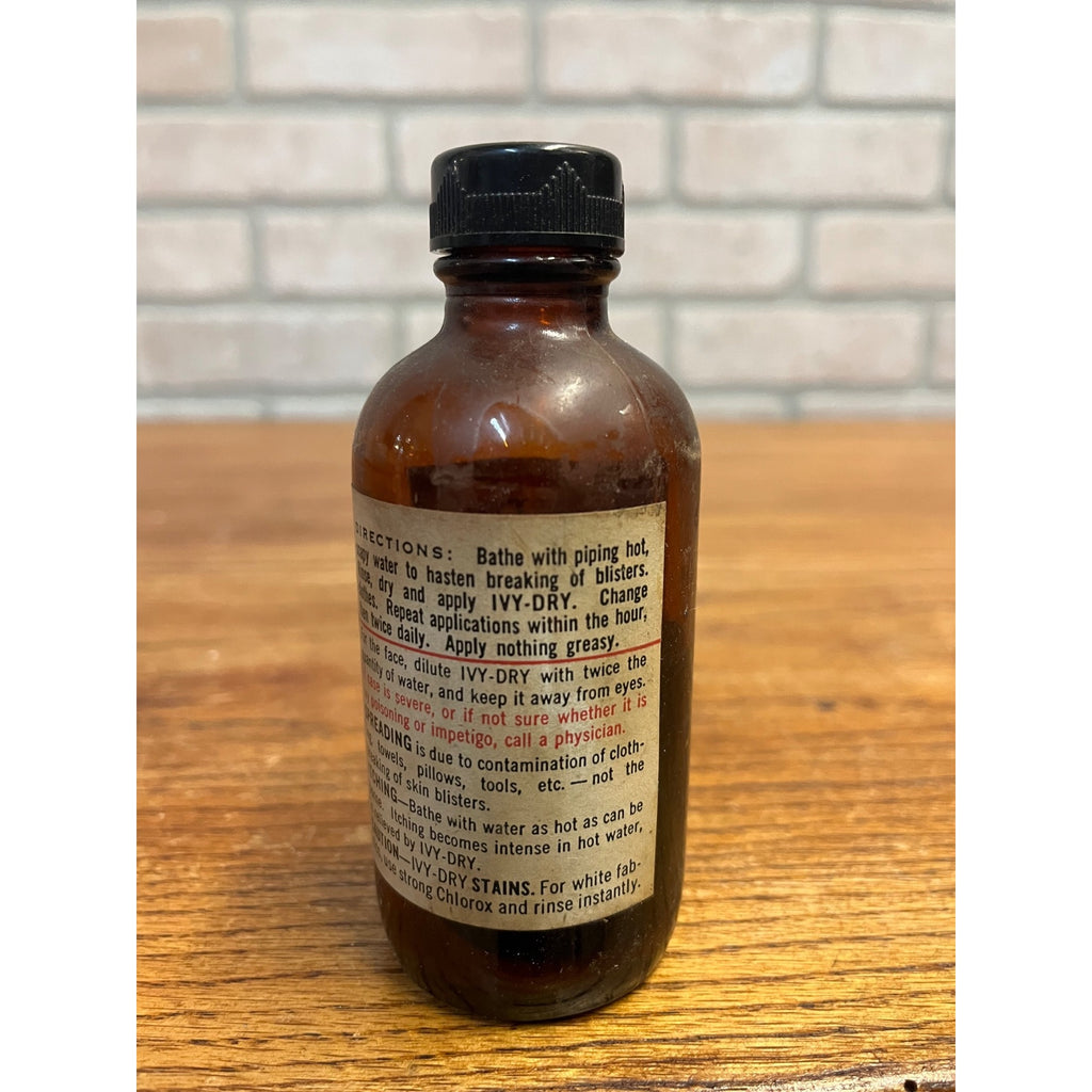 Vintage IVY DRY Pharmacy Collectible Brown Bottle