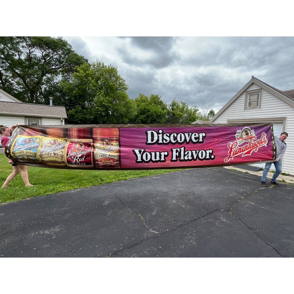 Huge 22ft Leinenkugels Beer Wisconsin 1990s-2000s Banner Sign