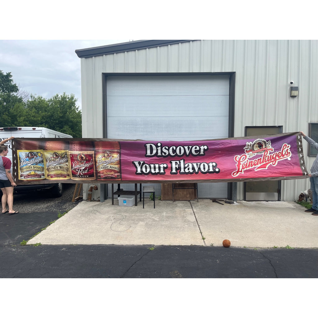 Huge 22ft Leinenkugels Beer Wisconsin 1990s-2000s Banner Sign