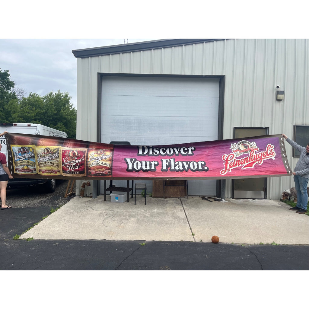 Huge 22ft Leinenkugels Beer Wisconsin 1990s-2000s Banner Sign
