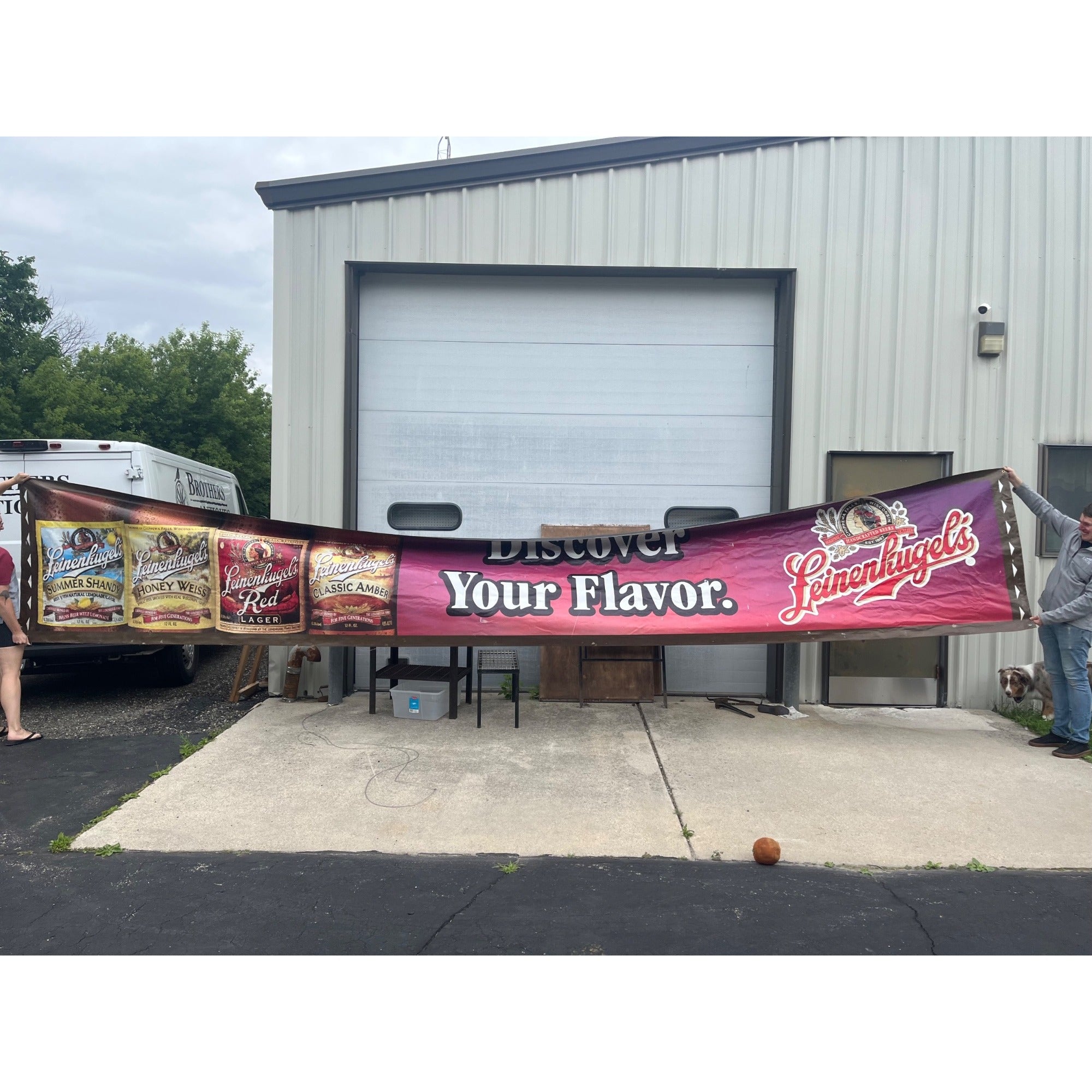 Huge 22ft Leinenkugels Beer Wisconsin 1990s-2000s Banner Sign