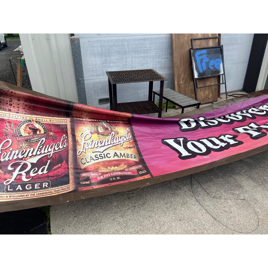 Huge 22ft Leinenkugels Beer Wisconsin 1990s-2000s Banner Sign