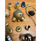 Vintage Lamps & Light Fixture Parts Lot Benjamin Double Socket, Collars, Plugs +