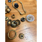 Vintage Lamps & Light Fixture Parts Lot Benjamin Double Socket, Collars, Plugs +