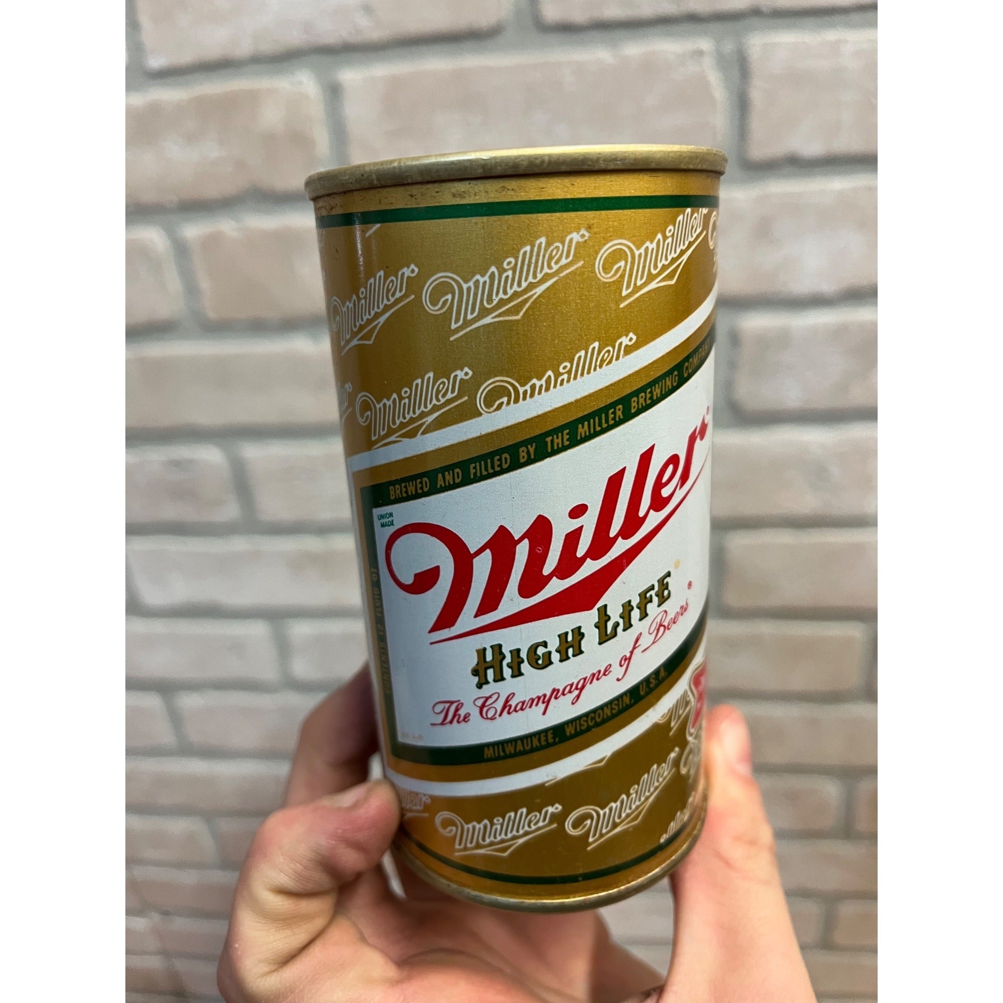 Miller High Life 12 Oz Straight Steel Pull Tab Beer Can Milwaukee Virginia