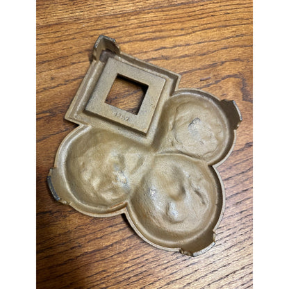 Antique Victorian Art Nouveau Cast Iron Inkwell Tray Woman