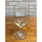 Vintage Hamm's Beer Stemmed Glass Land of Sky Blue Water 6"