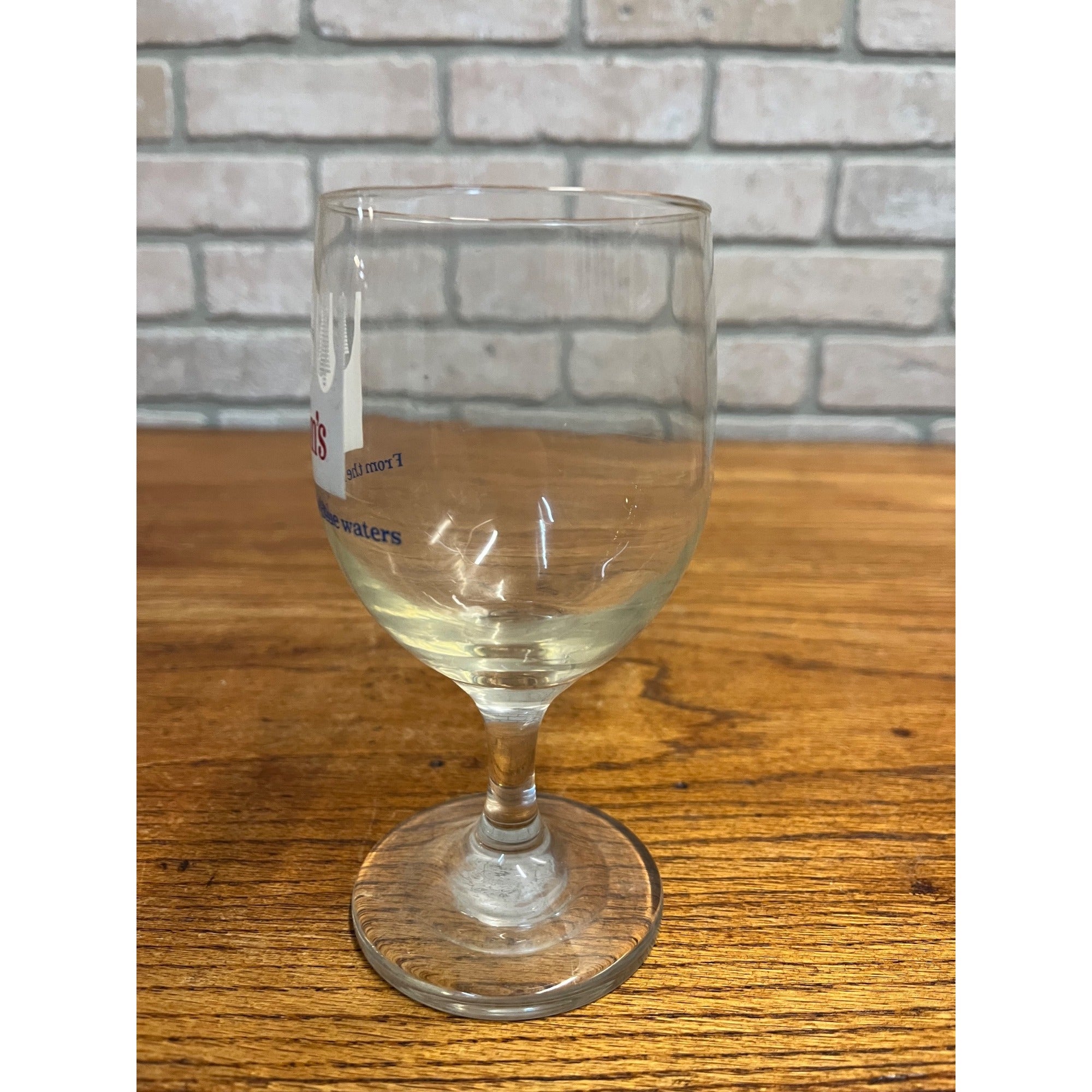 Vintage Hamm's Beer Stemmed Glass Land of Sky Blue Water 6"