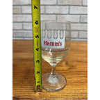 Vintage Hamm's Beer Stemmed Glass Land of Sky Blue Water 6"