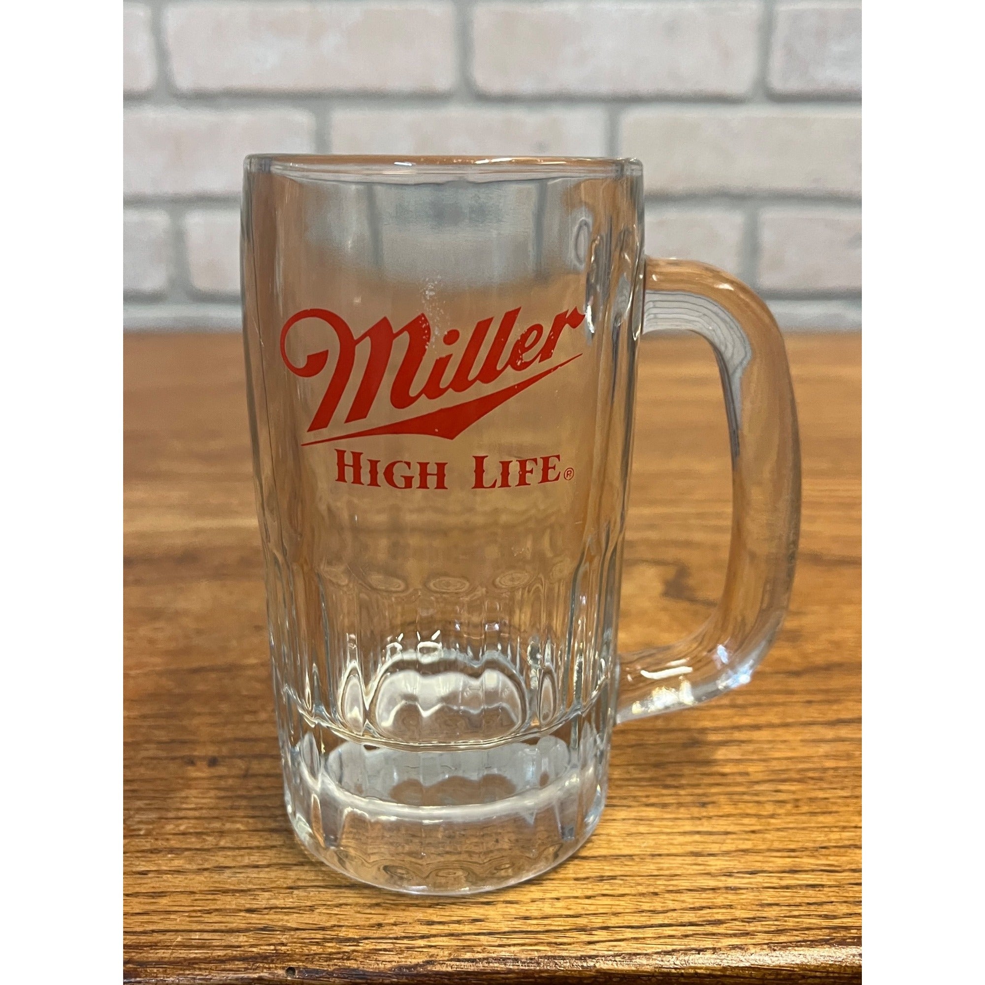 Vintage Miller High Life Heavy Glass Mug Beer Stein Barware
