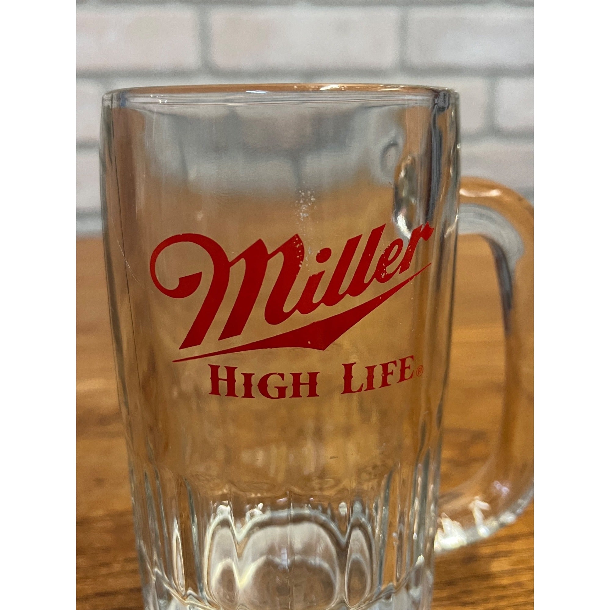 Vintage Miller High Life Heavy Glass Mug Beer Stein Barware