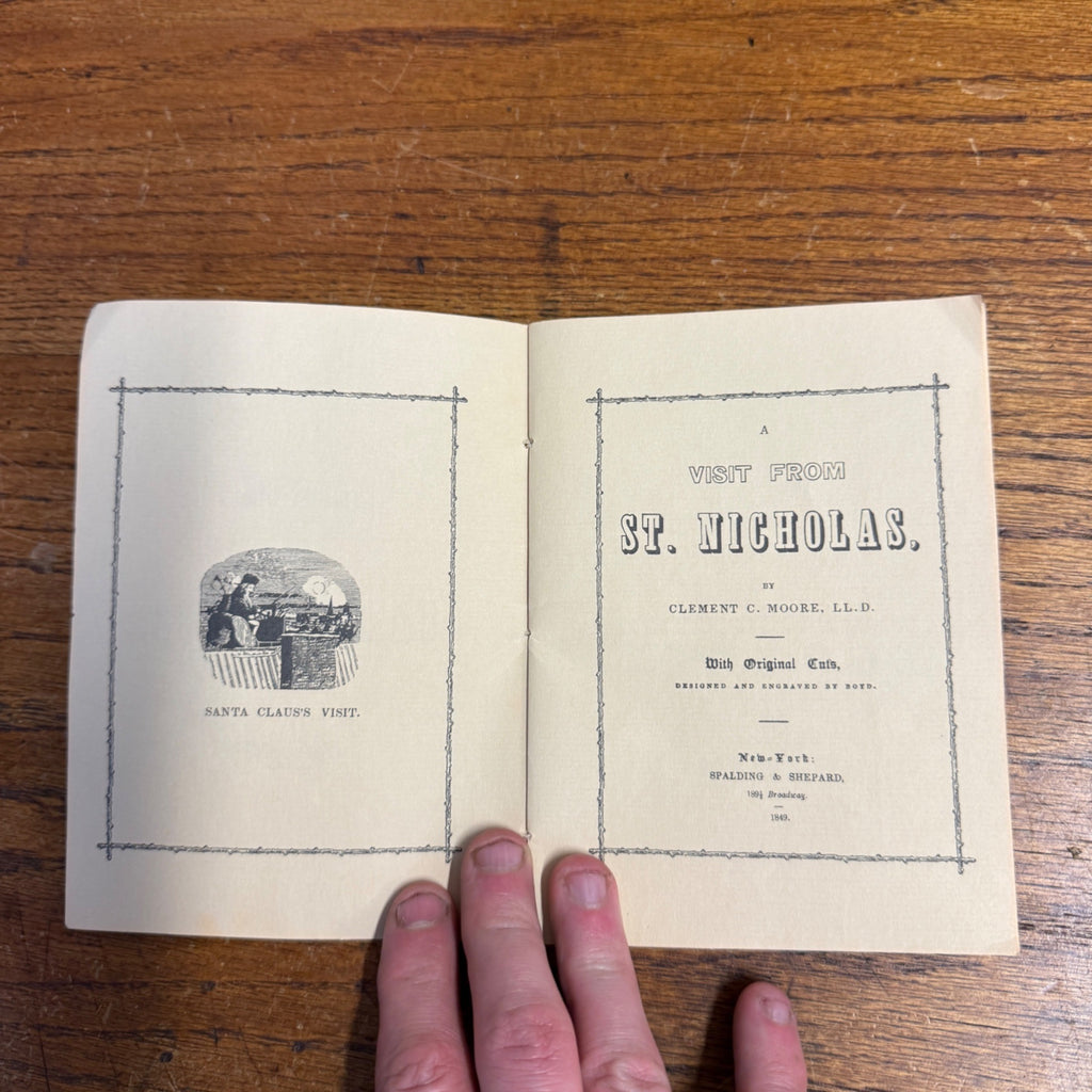 A Visit from Saint Nicholas Santa Claus Book 1849 Reproduction New York Library Christmas