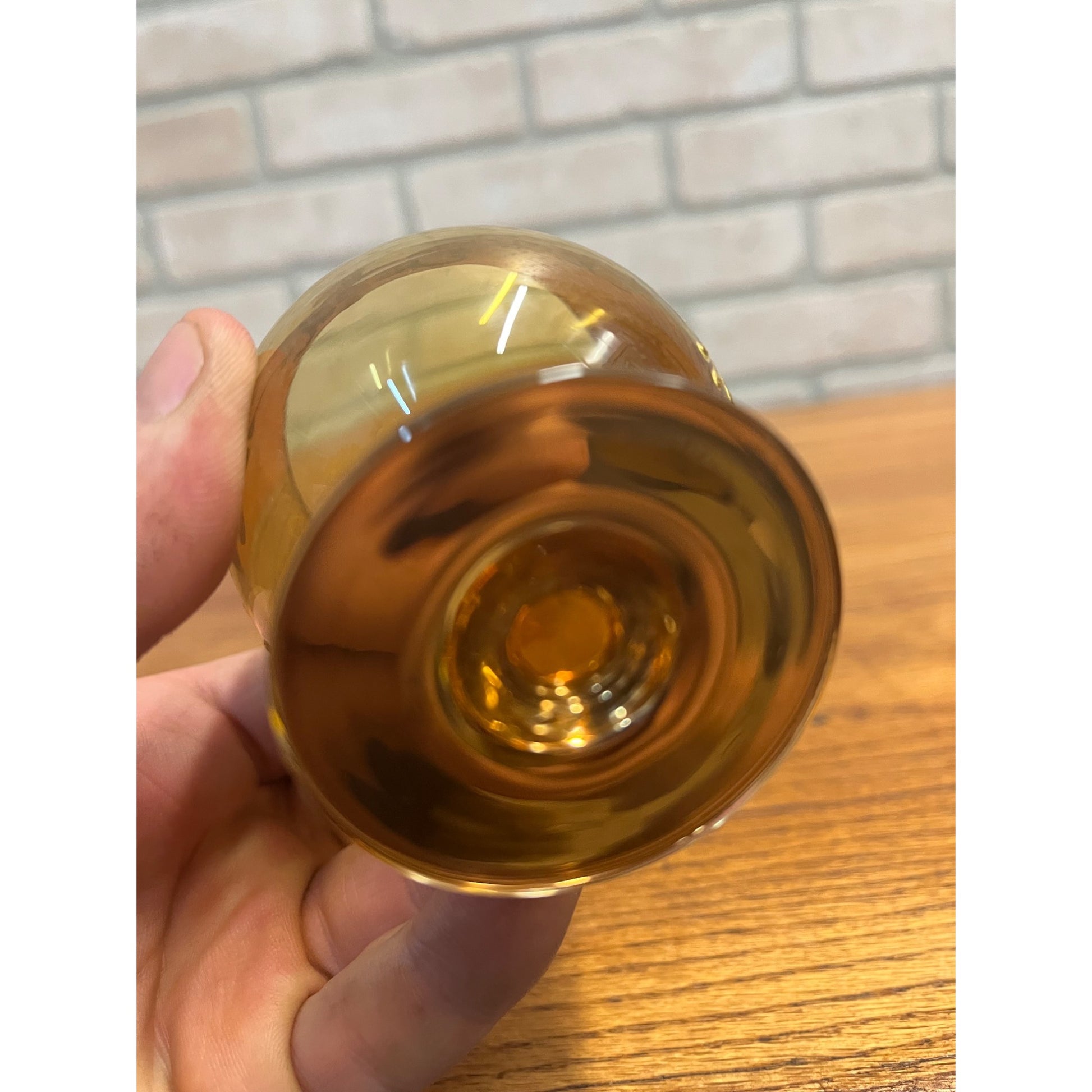 Vintage Bohemian Czech Cordial Sniffer Glass Gold Hand Painted Enamel
