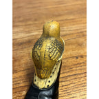 Vintage 1920s Celluloid Baby Rattle Bird in Shoe Easter Baby Chick Viscoloid Toy