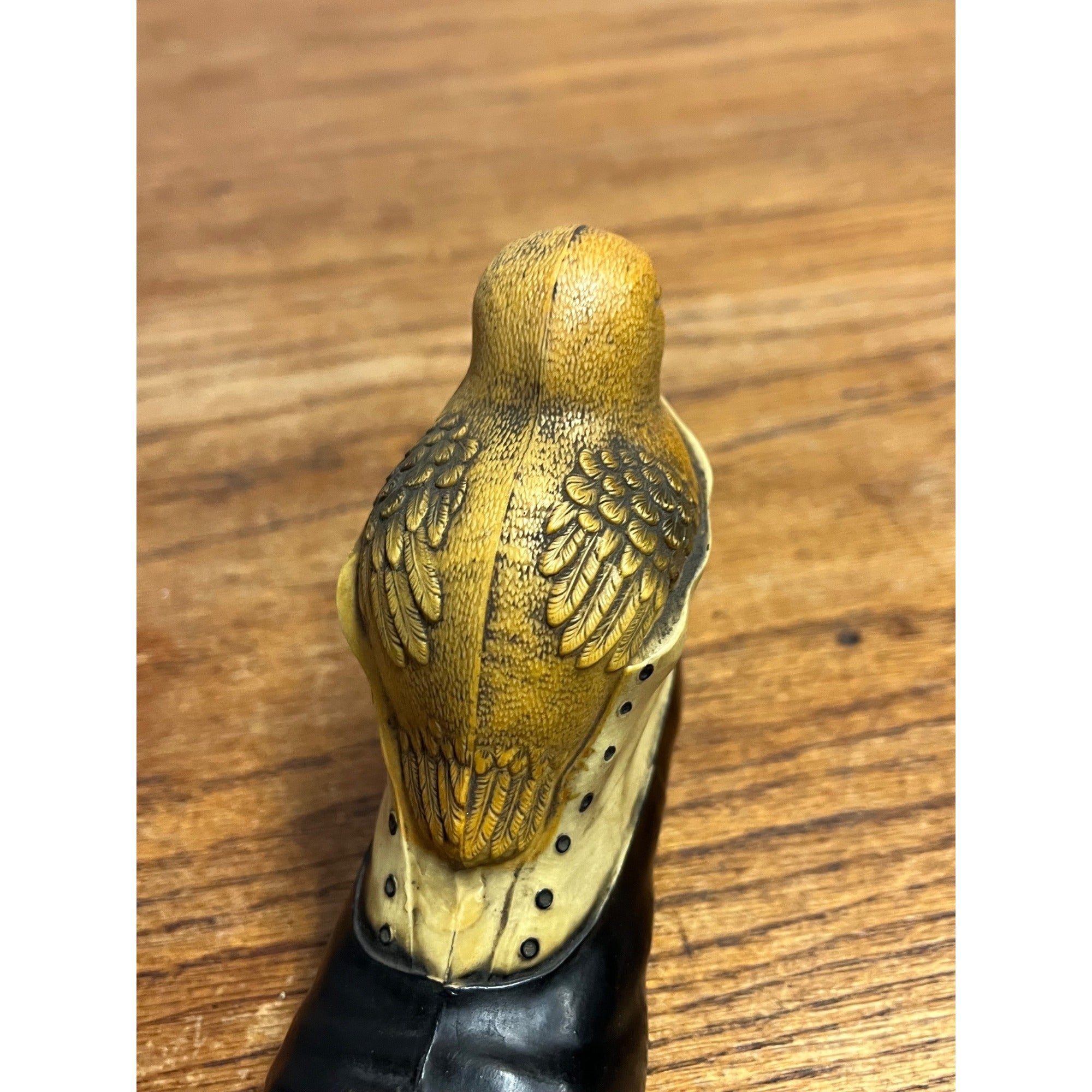 Vintage 1920s Celluloid Baby Rattle Bird in Shoe Easter Baby Chick Viscoloid Toy