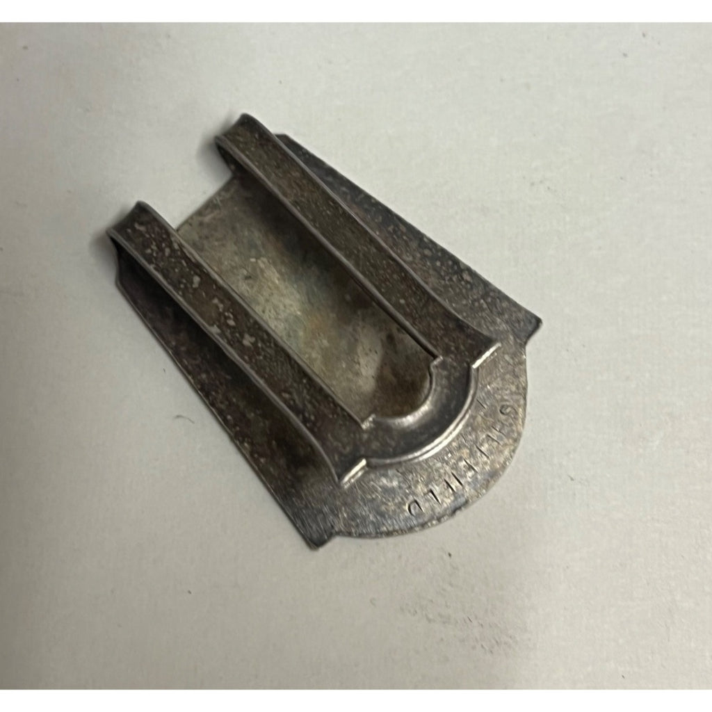 Vintage Lot (2) Men's Monogram Money / Napkin Clips Sterling & Sheffield EPNS