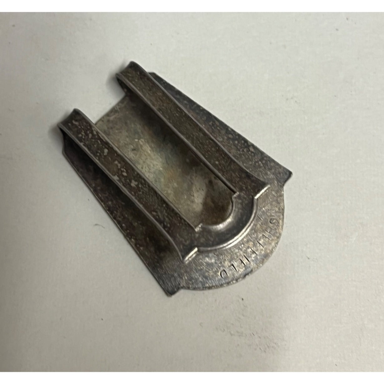 Vintage Lot (2) Men's Monogram Money / Napkin Clips Sterling & Sheffield EPNS