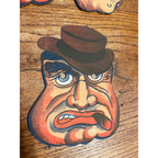 Vintage 1940s Halloween Cardboard Costume Masks Japan Lot (5) Eyepatch Cigar