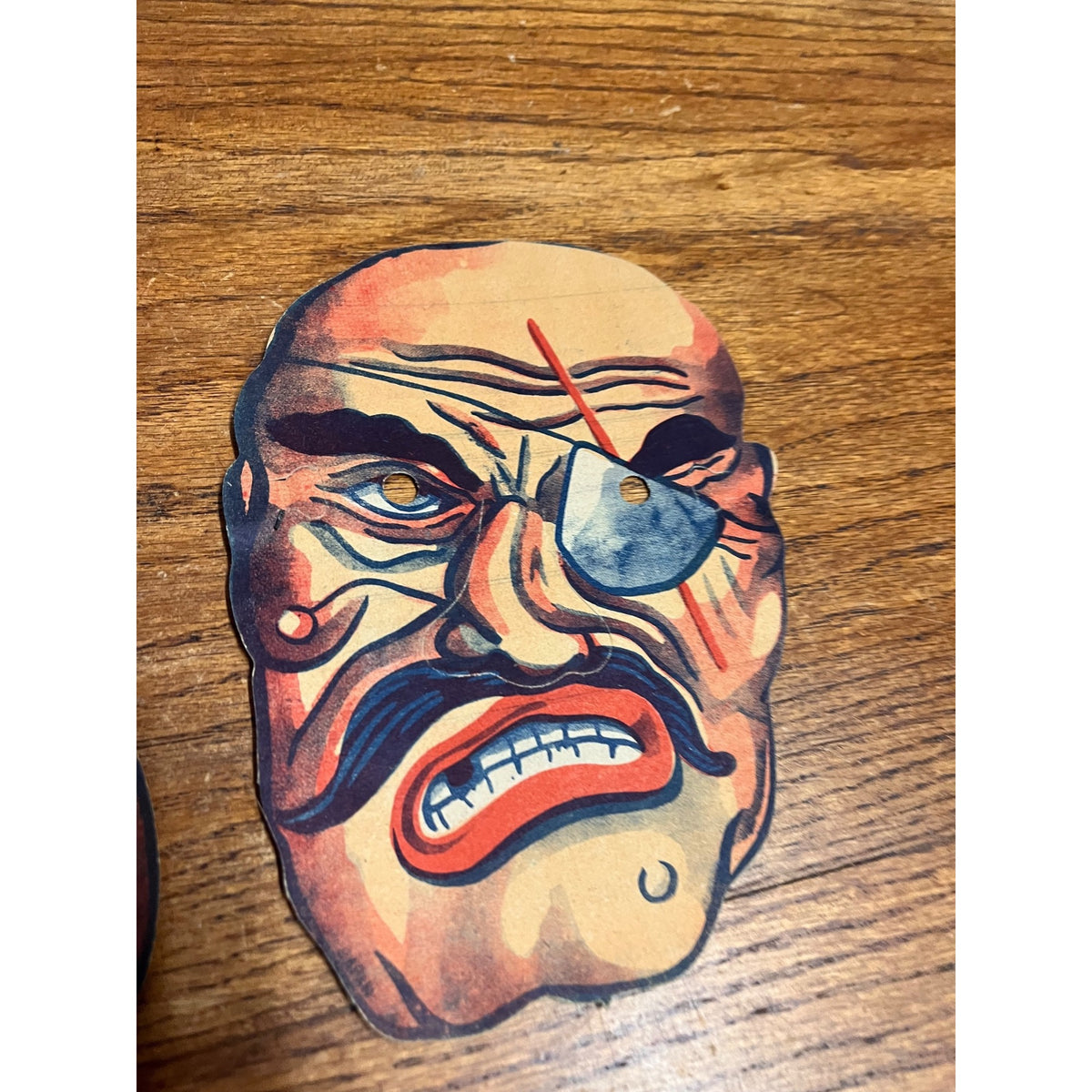 Vintage 1940s Halloween Cardboard Costume Masks Japan Lot (5) Eyepatch Cigar