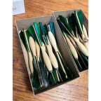 Vintage APEX No.2 Wood Tournament Darts Green Turkey Feathers