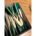 Vintage APEX No.2 Wood Tournament Darts Green Turkey Feathers