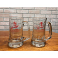 Vintage Leinenkugel Beer Mug Heavy Glass Mugs 12oz Pair Lot (2) Indian Maiden