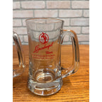 Vintage Leinenkugel Beer Mug Heavy Glass Mugs 12oz Pair Lot (2) Indian Maiden