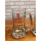 Vintage Leinenkugel Beer Mug Heavy Glass Mugs 12oz Pair Lot (2) Indian Maiden