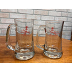 Vintage Leinenkugel Beer Mug Heavy Glass Mugs 12oz Pair Lot (2) Indian Maiden