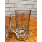 Vintage Leinenkugel Beer Mug Heavy Glass Mugs 12oz Pair Lot (2) Indian Maiden