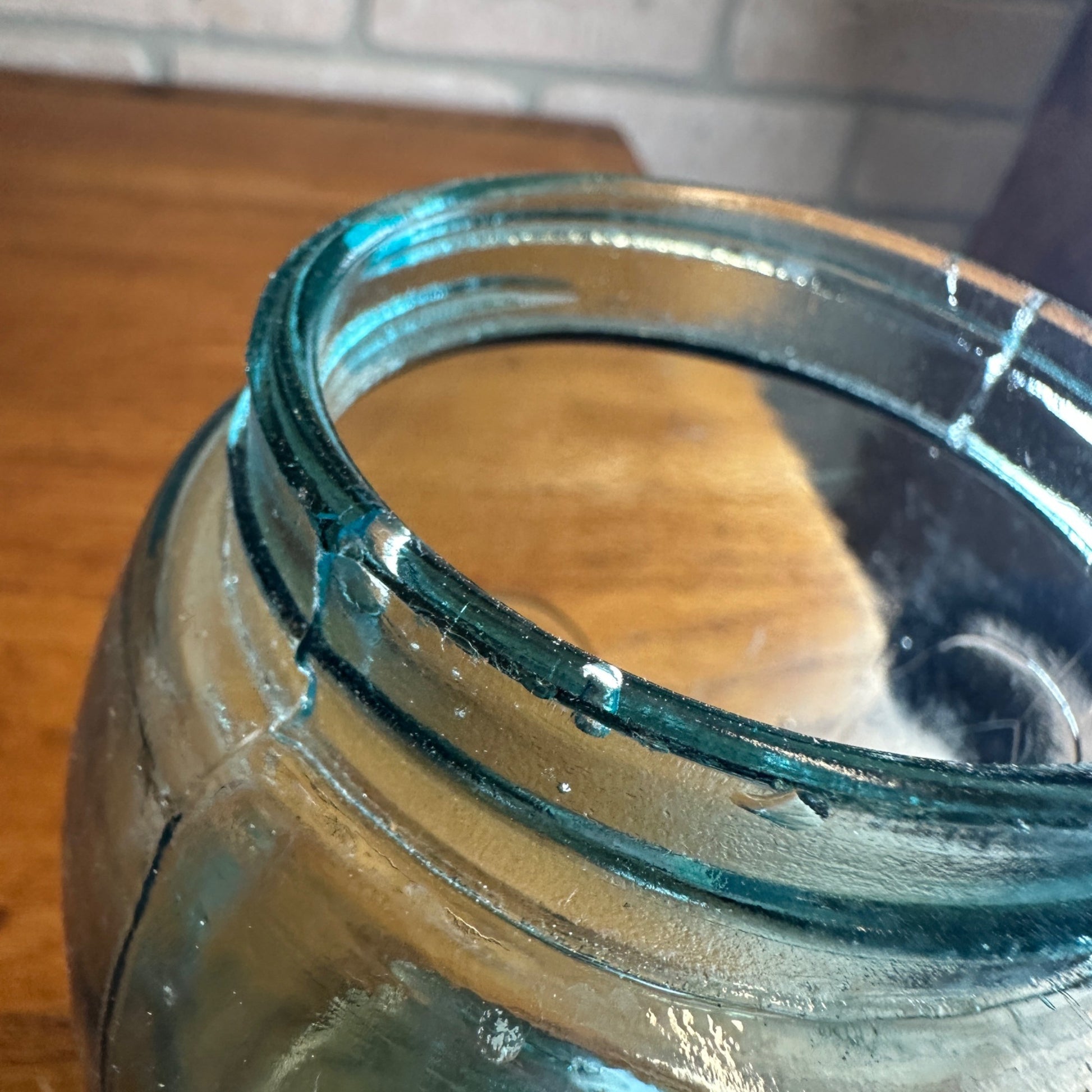 Antique Ball Triple L Mason Fruit Jar Blue Aqua Marked "A" "4" #4 Quart