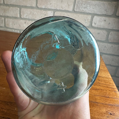 Antique Ball Triple L Mason Fruit Jar Blue Aqua Marked "A" "4" #4 Quart