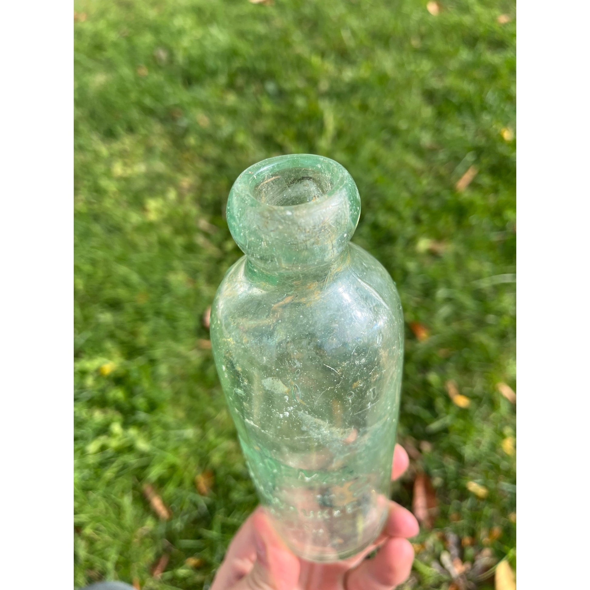 Vintage H. Schloemer Soda Beer Bottle Milwaukee Wisconsin Blob Hutchinson