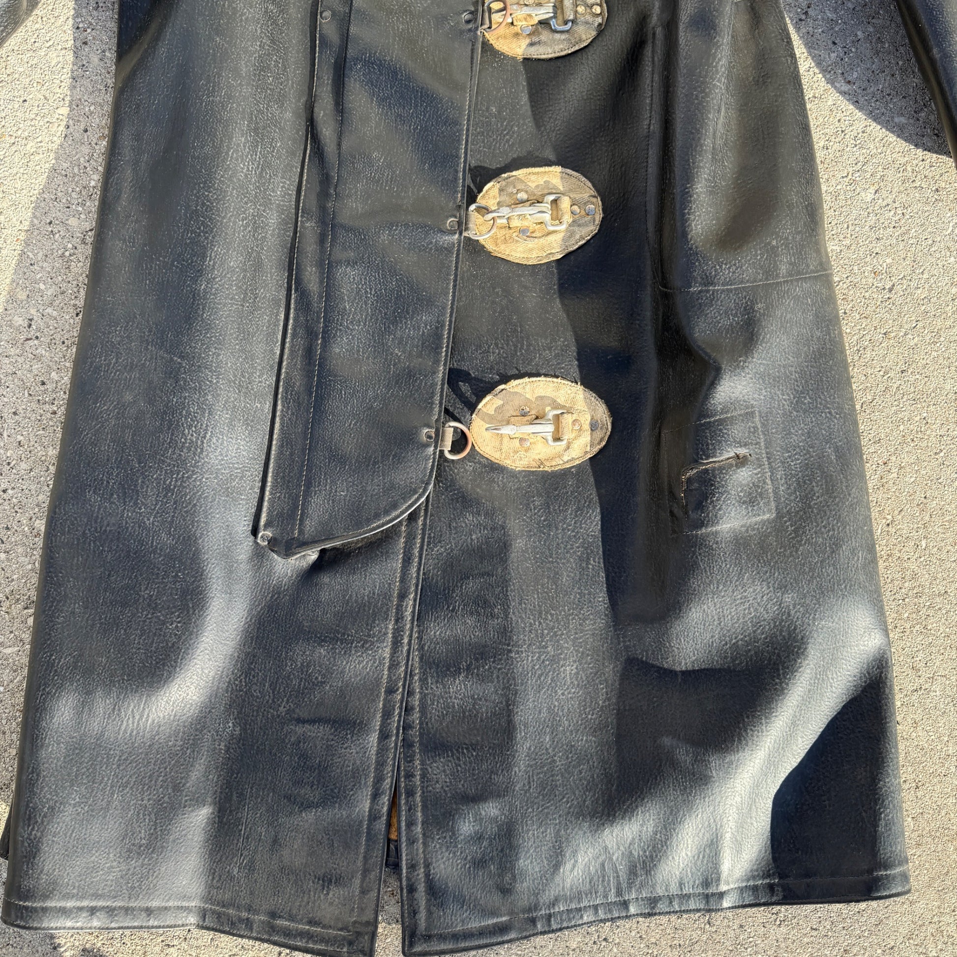 Antique Vintage Fire Police Dept Firefighter Rubber Jacket Coat Early Raincoat