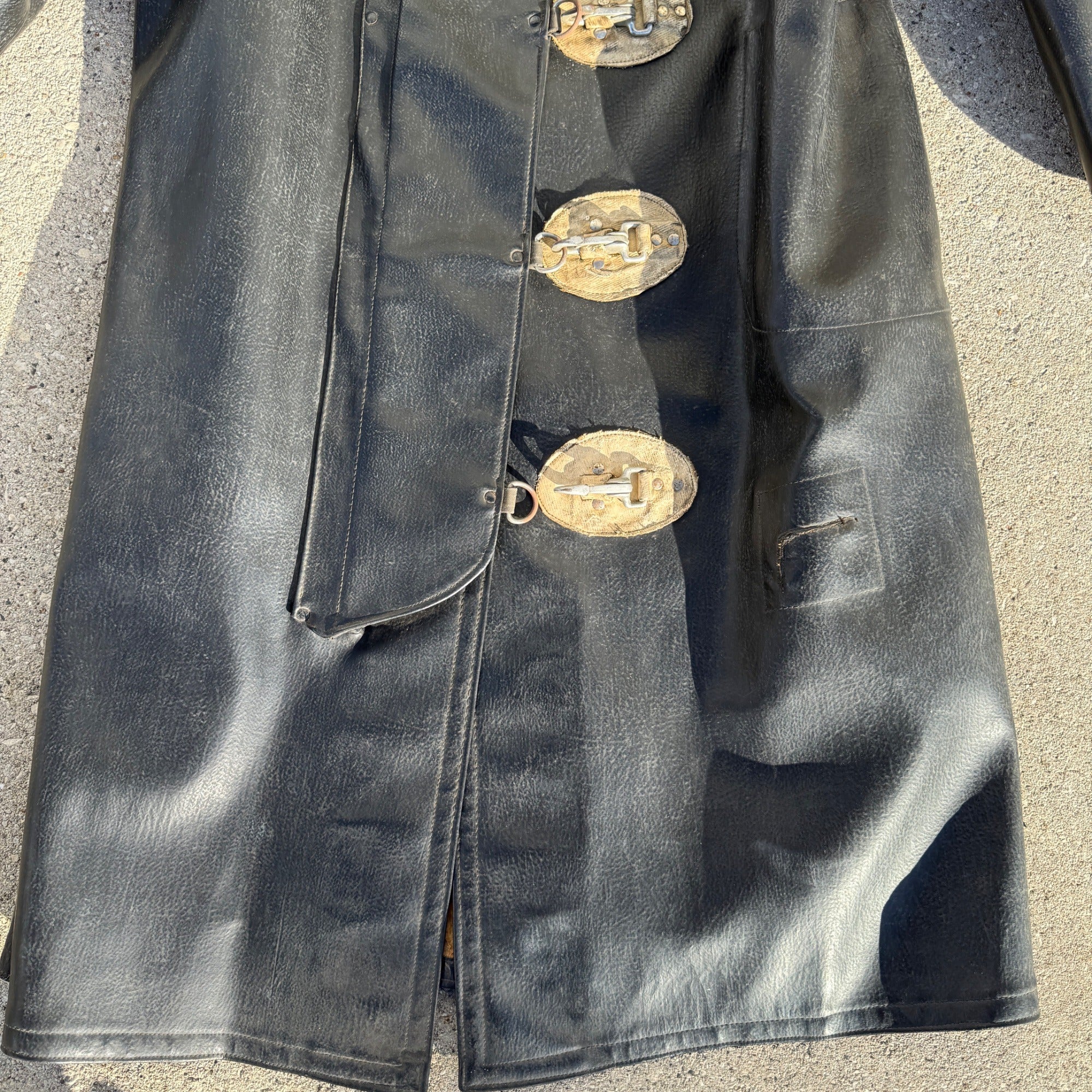 Antique Vintage Fire Police Dept Firefighter Rubber Jacket Coat Early Raincoat