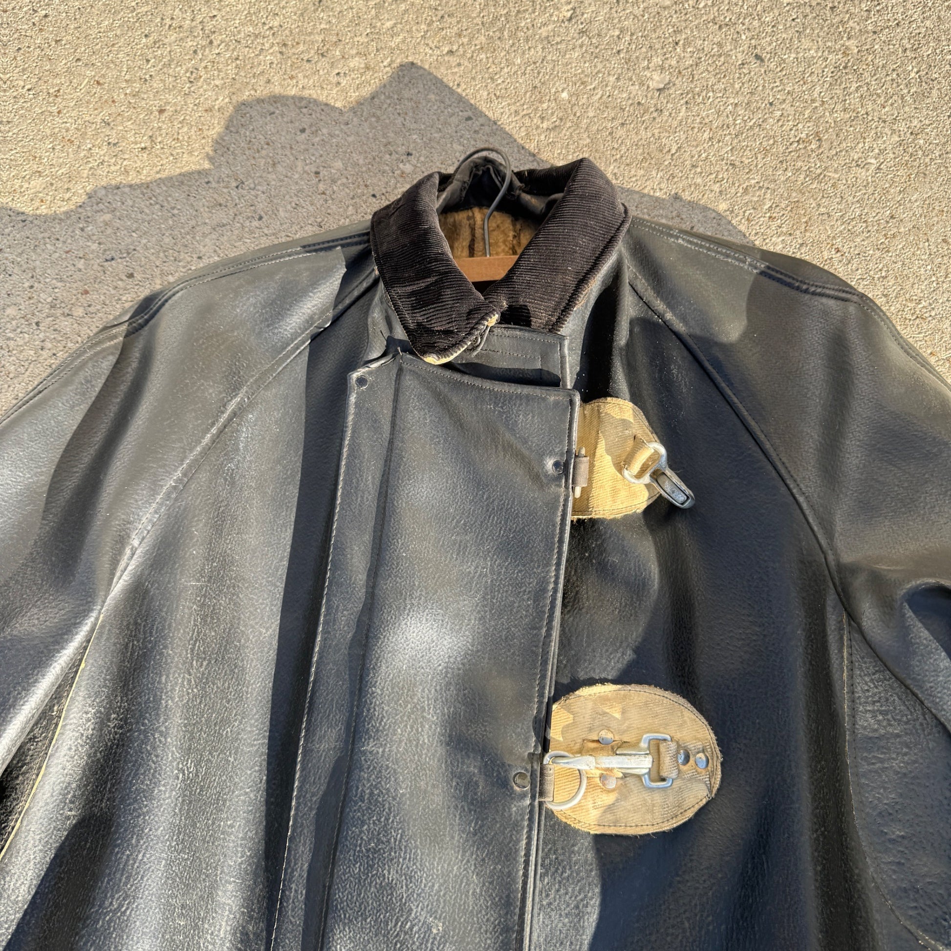 Antique Vintage Fire Police Dept Firefighter Rubber Jacket Coat Early Raincoat