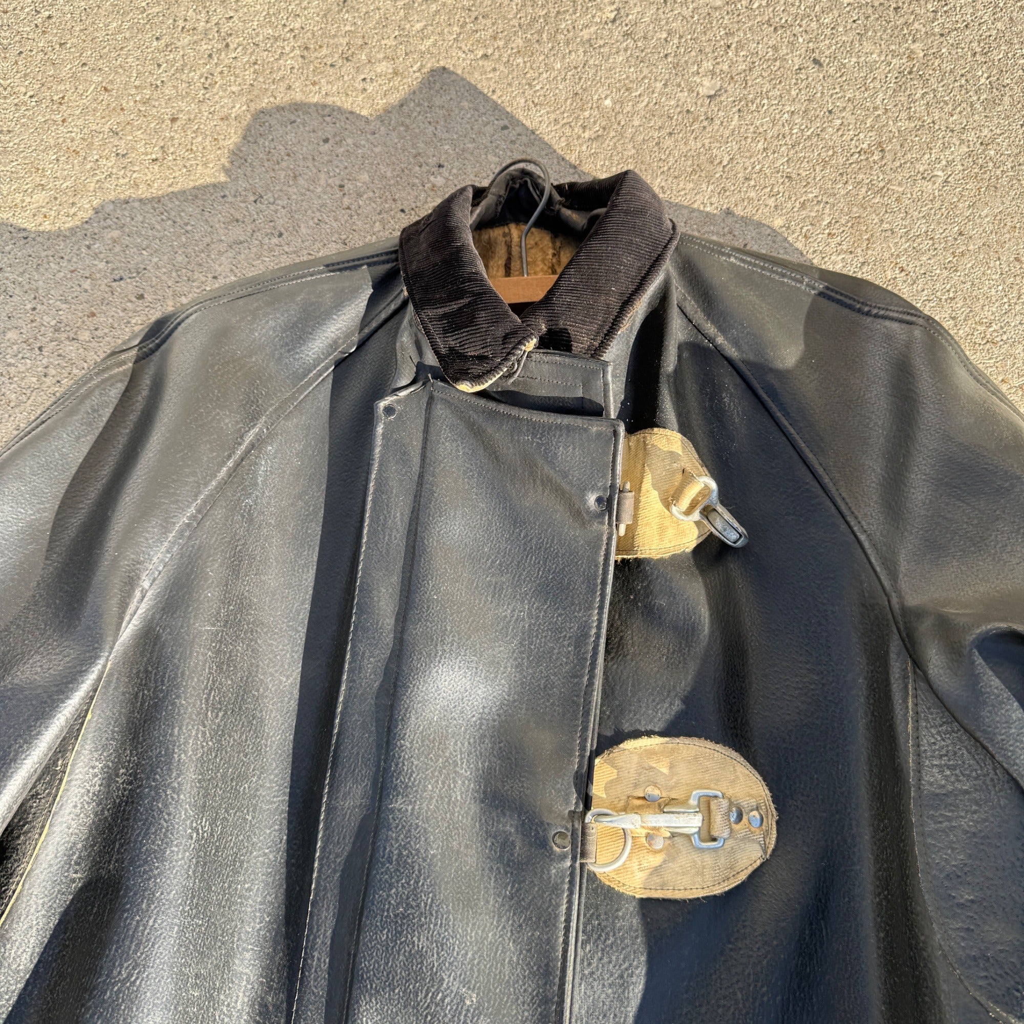 Antique Vintage Fire Police Dept Firefighter Rubber Jacket Coat Early Raincoat